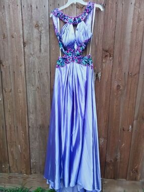 Sherri Hill Lavender Beaded Sequin Cutout Prom Gown | Designer Formal Dress